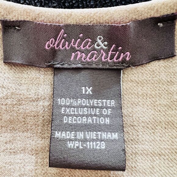 Olivia & Martin Earthy Boho Peasant Top Embroidered Prairie Style Blouse Plus 1X - Picture 7 of 8